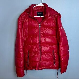 Guess Red Puffer Jacket